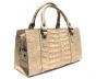 CREAM Buff CROCODILE Belly Skin Handbag
