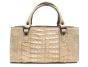 CREAM Buff CROCODILE Belly Skin Handbag