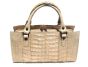 CREAM Buff CROCODILE Belly Skin Handbag