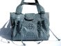 POWDER BLUE Hornback Crocodile Skin Satchel Shoulder Bag