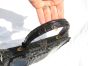 Amazing JET BLACK Hornback ALLIGATOR Skin Handbag