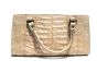 CREAM Buff CROCODILE Belly Skin Handbag