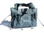 POWDER BLUE Hornback Crocodile Skin Satchel Shoulder Bag
