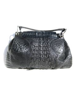 Dramatic Early Black Skin Shoulder Bag