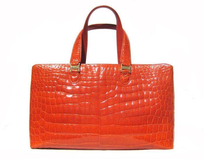 Gorgeous RED ORANGE Skin Handbag